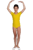 BODY DANZA LYCRA MEZZA MANICA GIALLO BAMBINA